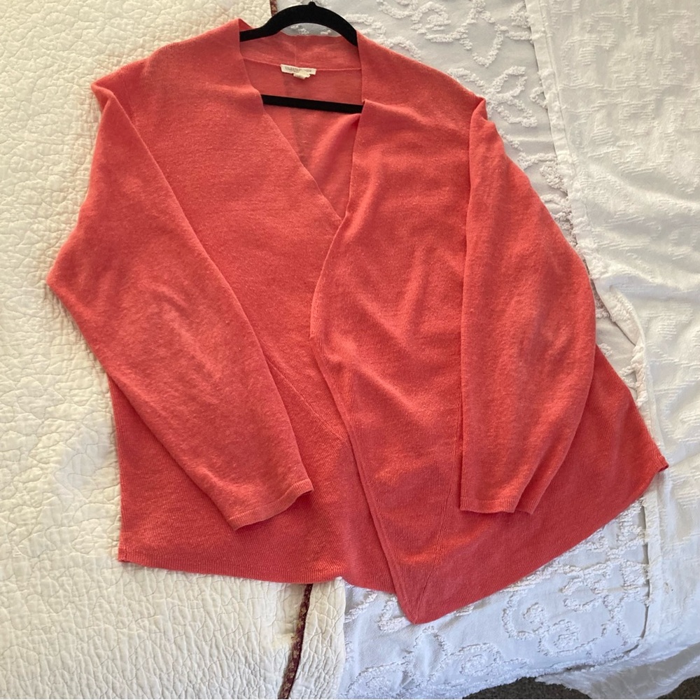 Eileen Fisher linen Open-Front sweater - Picture 2 of 4